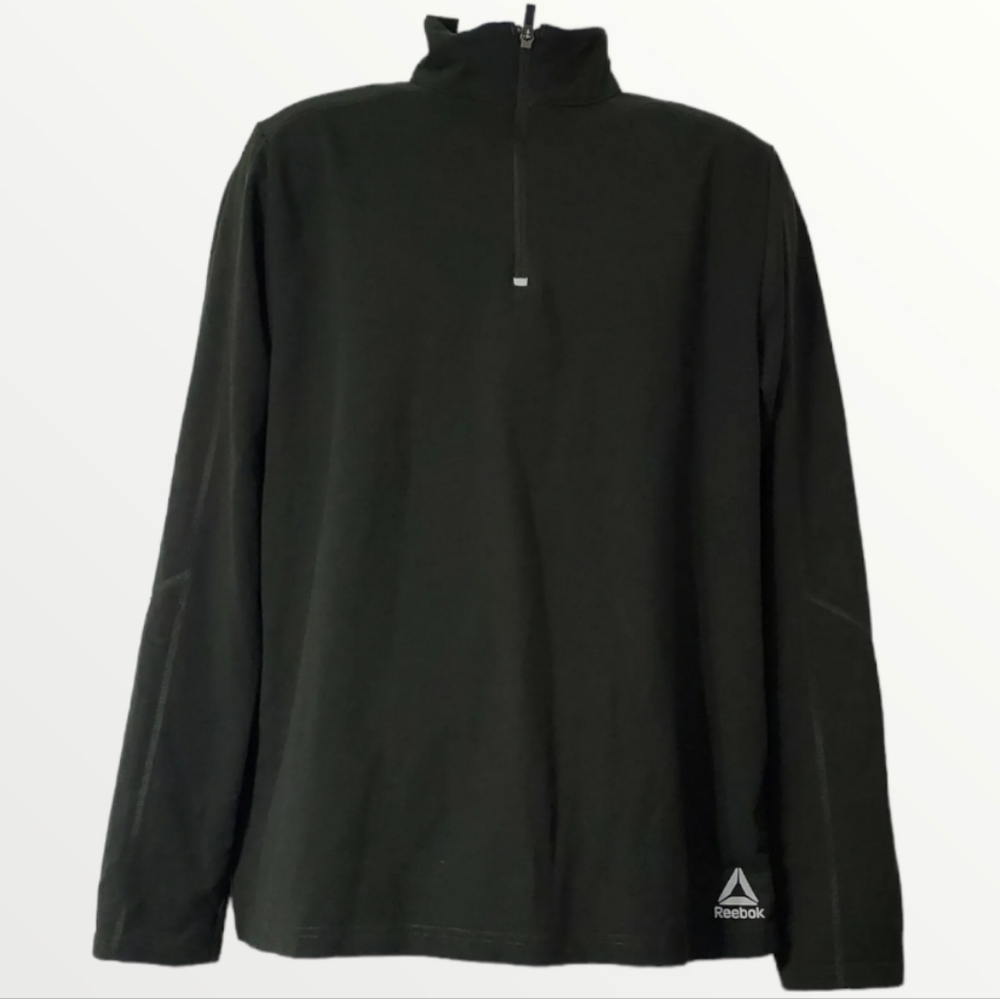 Reebok 1/4 Zip Henley Pullover Sweater Men's Medium Green athleisure
